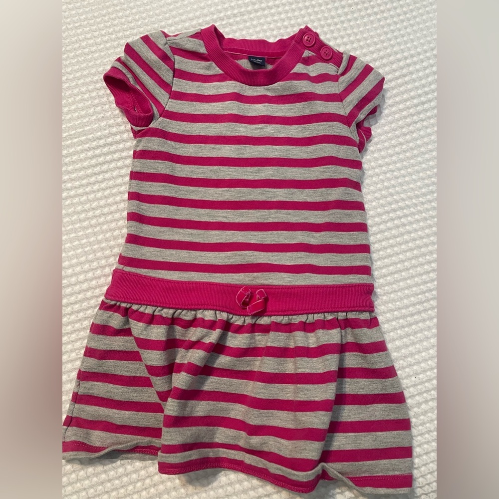 GAP - Striped Pink and Gray Kids Dress
